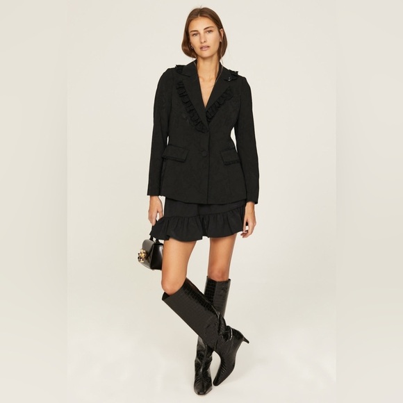LOVESHACKFANCY Lula Black Blazer 4 - Picture 1 of 10